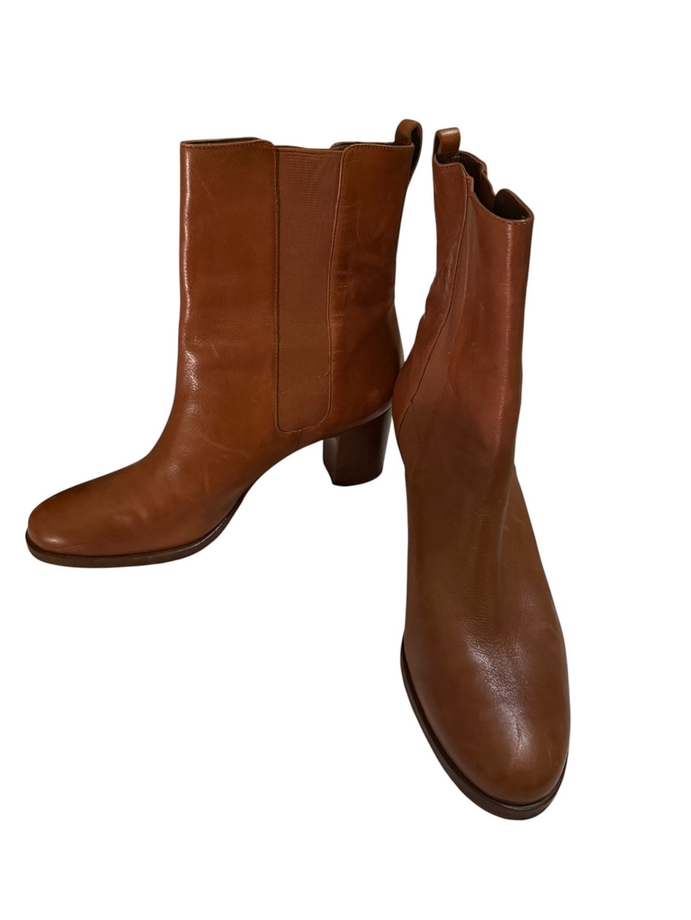 Cole Haan Brown Leather Ankle Boots with Block Heel